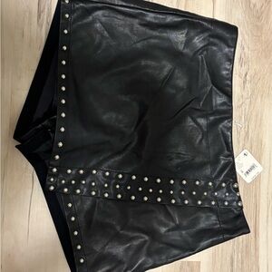 Free People Black Studded Skirt
